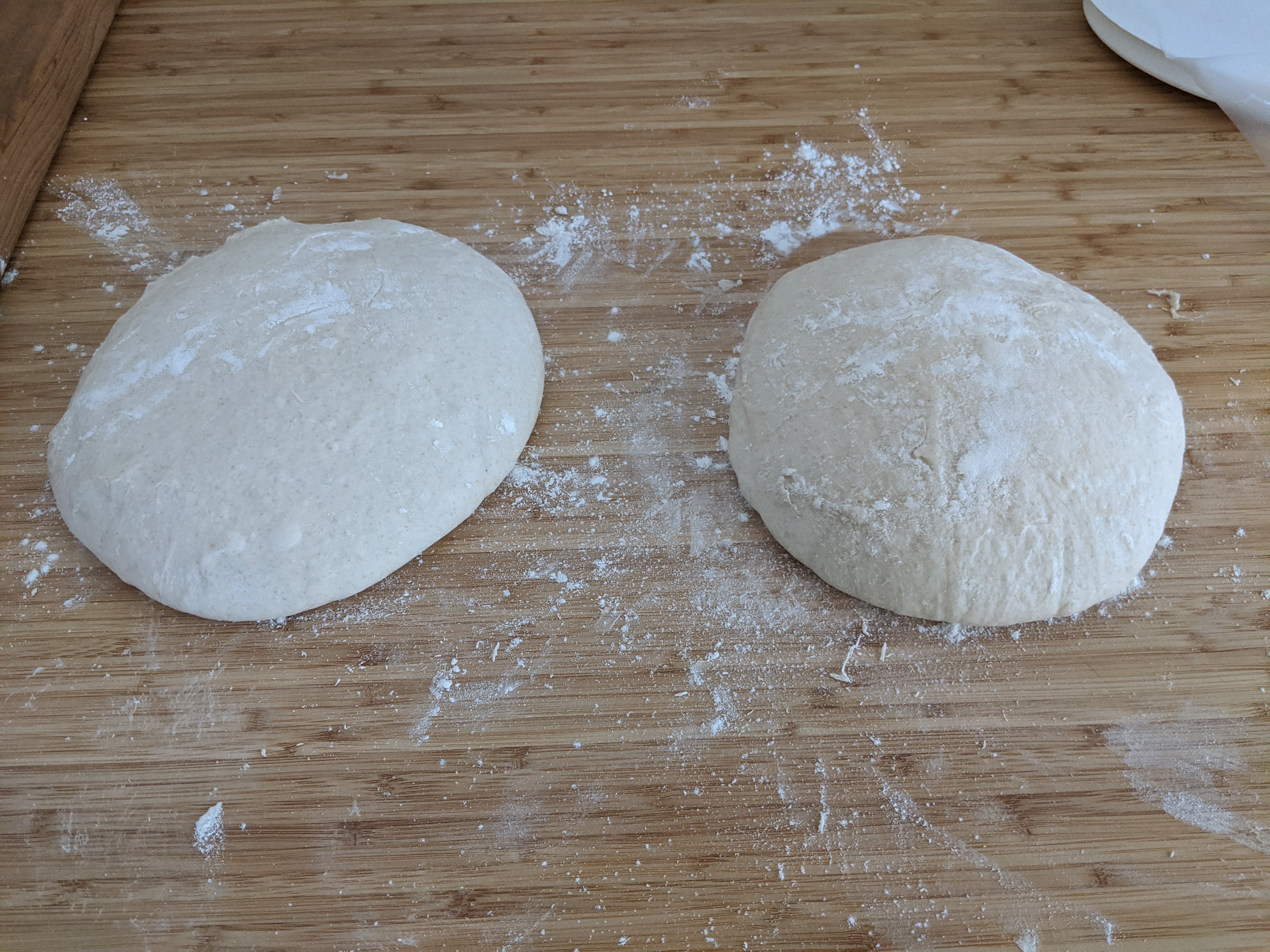 Dough after initial shaping and bench rest