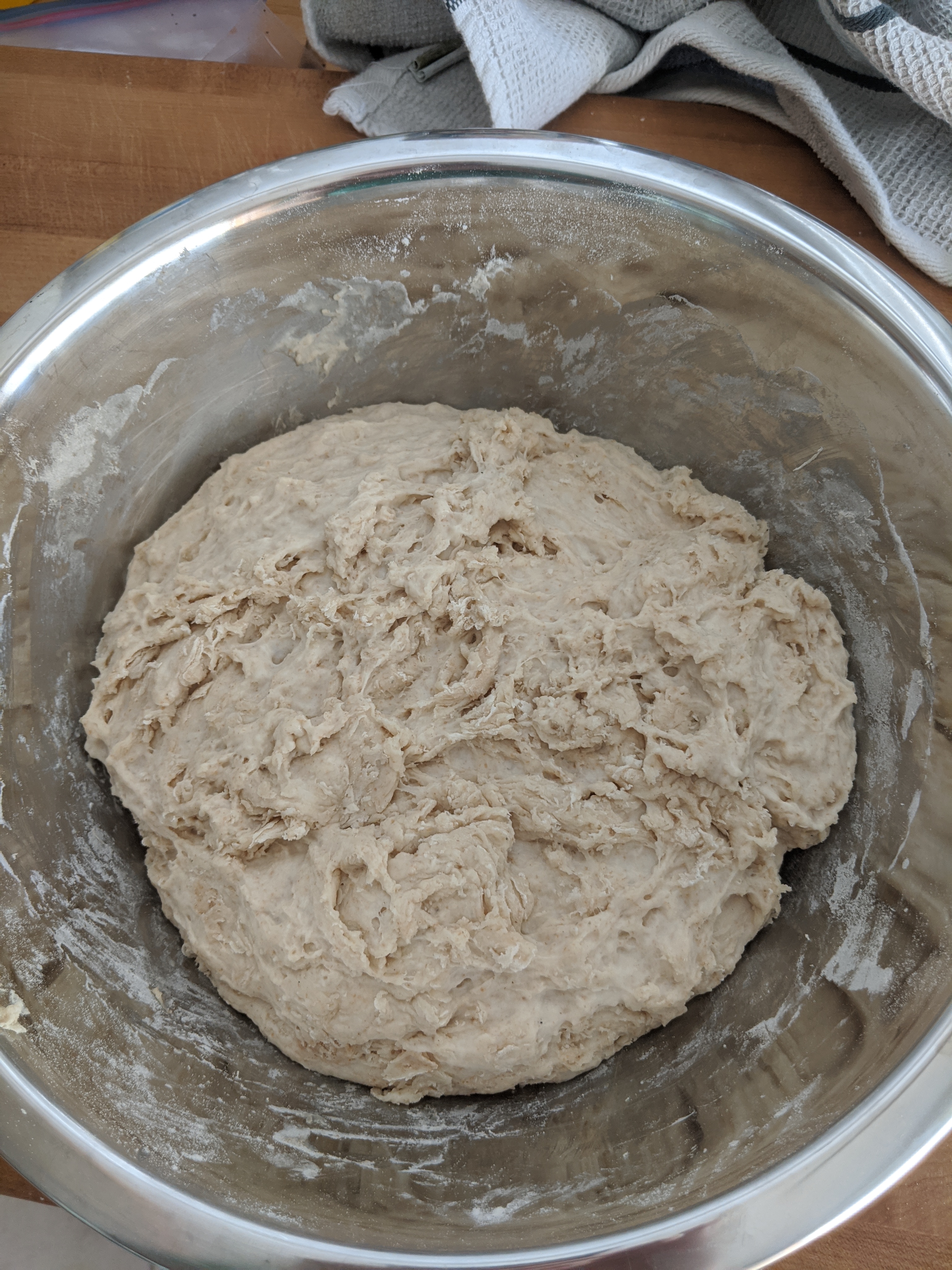 Dough after autolyzing