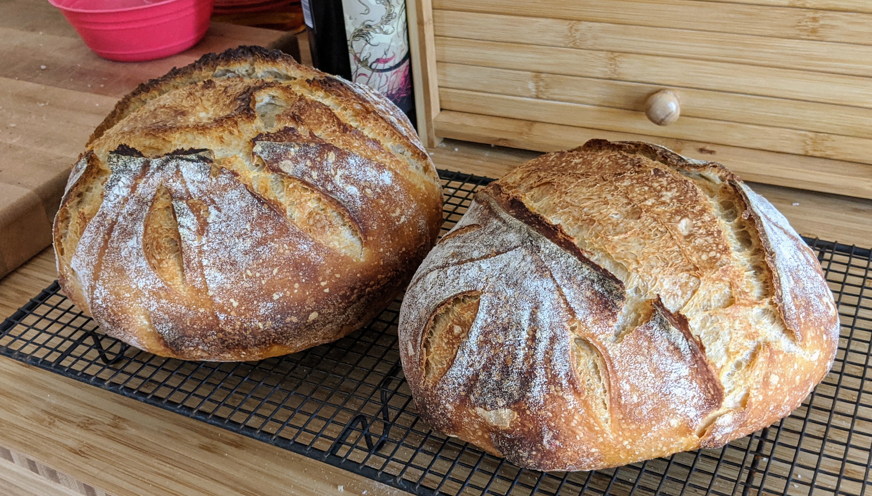 "Both finished loaves"